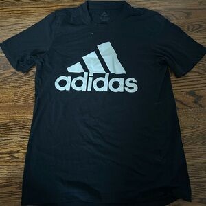 Adidas Men's Black Tee with White Logo